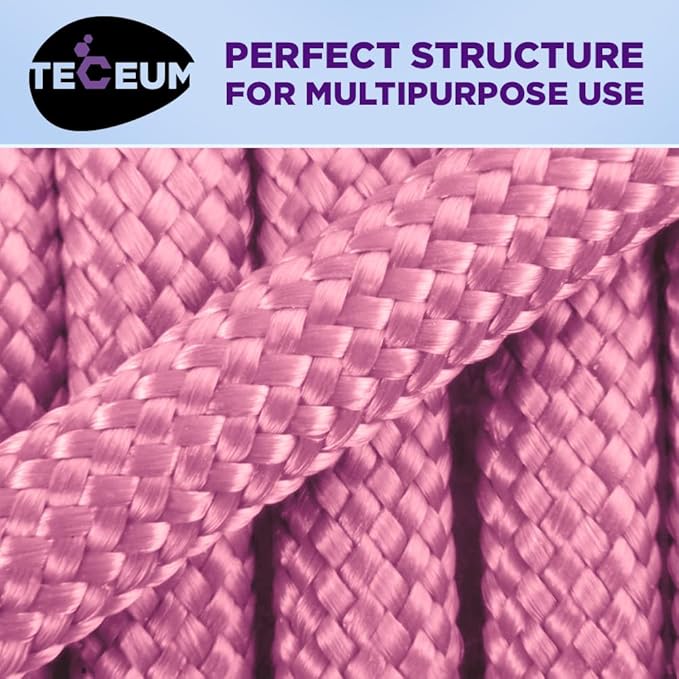 TECEUM 5/32" Paracord Rope 1000 – 1000ft / 200ft / 100ft / 50ft – Tactical Parachute Cord 4mm – 45+ Colors – Nylon String for Survival & Camping Gear – Stripe Cord for Survival – Utility Rope