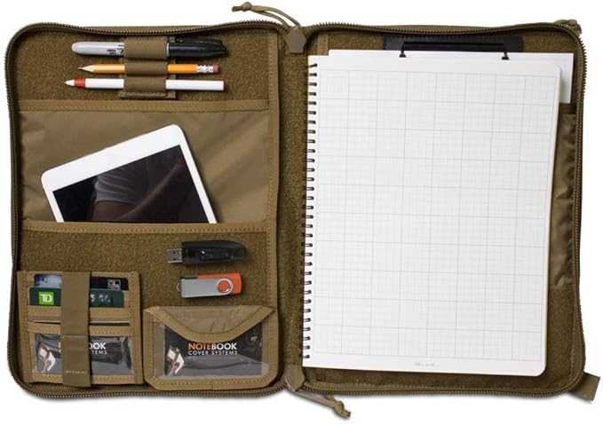 Tactical Notebook Covers Tactical Admin Notebook Cover System | Zippered Map Case | Fits US Standard Size Paper 8.5” x 11” & A4 Notebooks | Durable Field Organizer (Canadian Digital Camo)