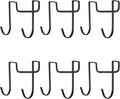 6Pcs Over Cabinet Double Hooks, Stainless Steel Over Cupboard Door Towel Hanger Multi-Purpose S-Shaped Hooks for Kitchen,Bathroom (Black)
