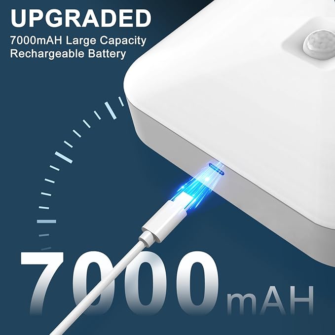 WhitePoplar Motion Sensor Rechargeable Ceiling Light Indoor with Remote, Wireless Battery Operated Rechargeable Sensor Light for Closet, Garage, Hallway, 3000K-6000K Battery Powered Shower Lights