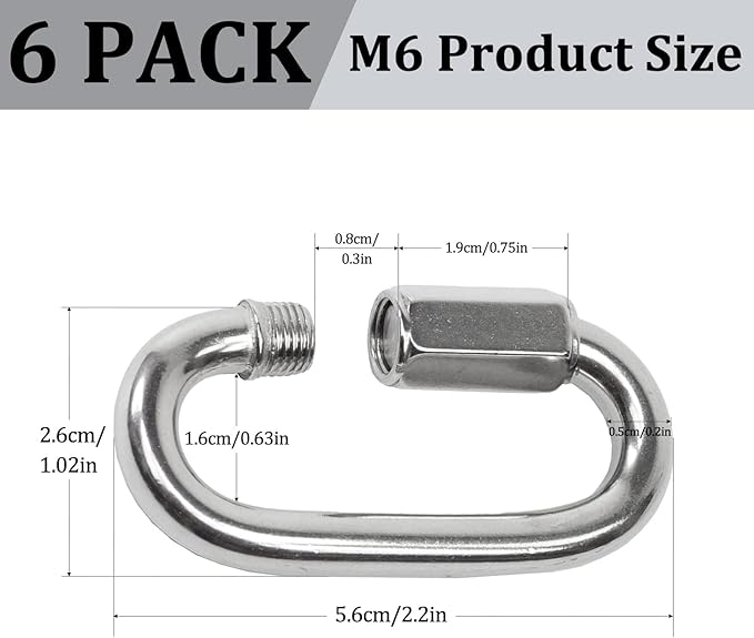 Locking Carabiner Clips, Stainless Steel Spring Snap Hook Locking Carabiner Heavy Duty - 304 Premium Stainless Steel Thumb Screw Carabiner Clip