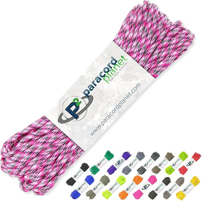 Paracord Planet 100' Hanks Parachute 550 Cord Type III 7 Strand Paracord Top 40 Most Popular Colors