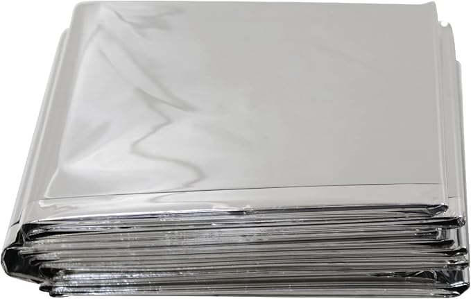 Kemp USA Emergency Mylar Blanket Pack of 25 Lightweight Thermal Reflective Survival Blanket First Aid Disaster Preparedness Camping Vehicle Bug Out Bag Emergency Supply Gear