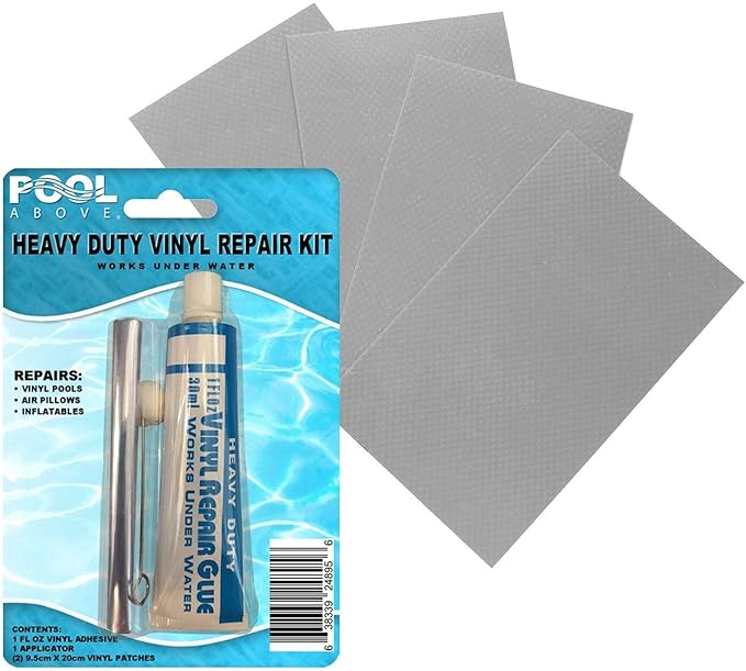 Heavy Duty Vinyl Repair Patch Kit | Vinyl Cement Adhesive Glue and Colored Patches for Inflatables Boat Raft Kayak Air Beds Inflatable Mattress Hole Repair