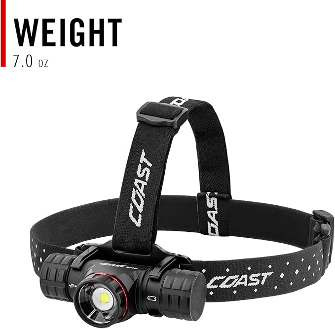 Coast® XPH34R 2700 Lumen USB-C Rechargeable-Dual Power LED Headlamp withPURE Beam® Twist Focus™ and Magnetic Base