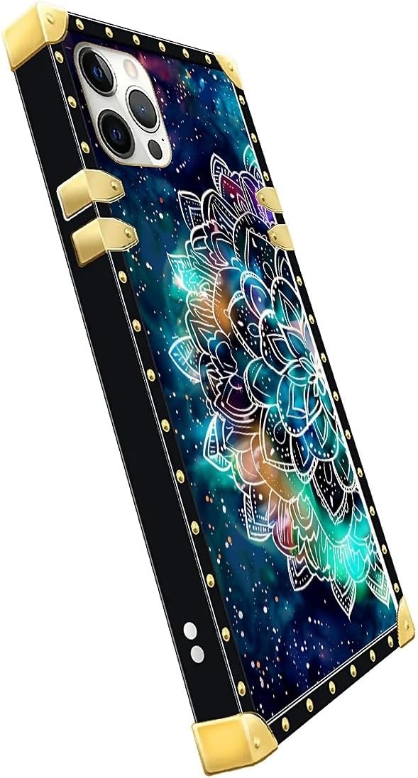 Compatible with iPhone 11 Pro Max Case, Starry Sky Colourful Mandala Luxury Golden Decoration for Girl Women Soft TPU Shockproof Protective Hard PC Back for iPhone 11 Pro Max