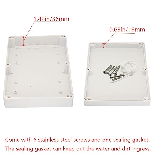 Project Box IP65 Waterproof Junction Box ABS Plastic Electrical Boxes DIY Electronic Project Case Power Enclosure White 10.35x7.17x2.36 inch (263 x 182 x60 mm)