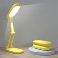Akejrym LED Desk Lamp for Office Home & Battery Operated Lamp Rechargeable Lamp Foldable & Portable Light, [2-Fold Bracket] 3 Brightness Dimmable Small Desk Lamp Wireless Reading Lamp (Yellow)