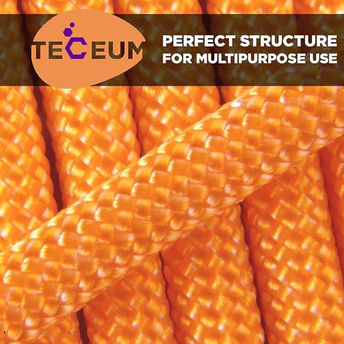 TECEUM Reflective Paracord Rope 1000 – 1000ft/200ft/100ft/50ft – 40+ Colors – Glow in The Dark – para Cord – Utility Rope for Survival, Hunting & Camping Gear – Nylon String, Camping Rope, Tent Cord