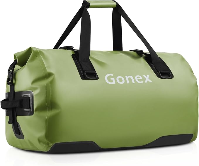 Gonex 40L 60L 80L Extra Large Waterproof Duffle Travel Dry Duffel Bag Heavy Duty Bag with Durable Straps & Handles for Kayaking Paddleboarding Boating Rafting Fishing