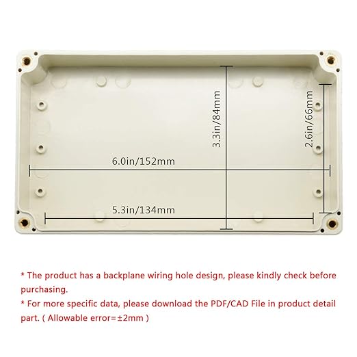 LeMotech ABS Plastic Junction Box Dustproof Waterproof IP65 Electrical Enclosure Box Universal Project Enclosure Grey with PC Transparent Clear Cover6.2 x 3.5 x 2.3 inch(158 x90 x60 mm)