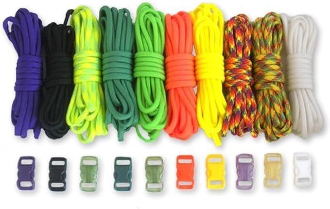 Paracord Planet 550lb Type III Paracord Combo Crafting Kits with Buckles