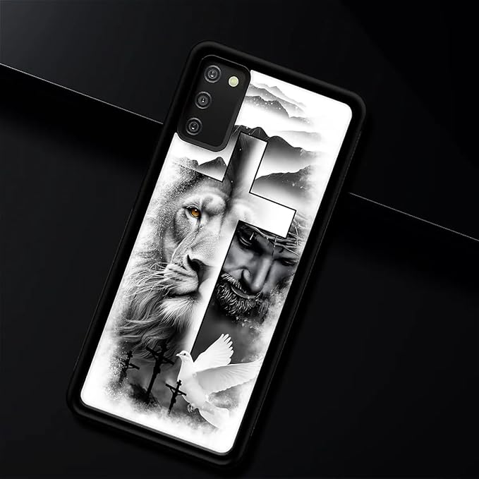 for Samsung Galaxy S20 FE Case, Lion Cross Jesus Christ Dove Pattern Graphic Design Girl Boy Soft Silicone Hard Acrylic Shock Protection for Samsung Galaxy S20 FE