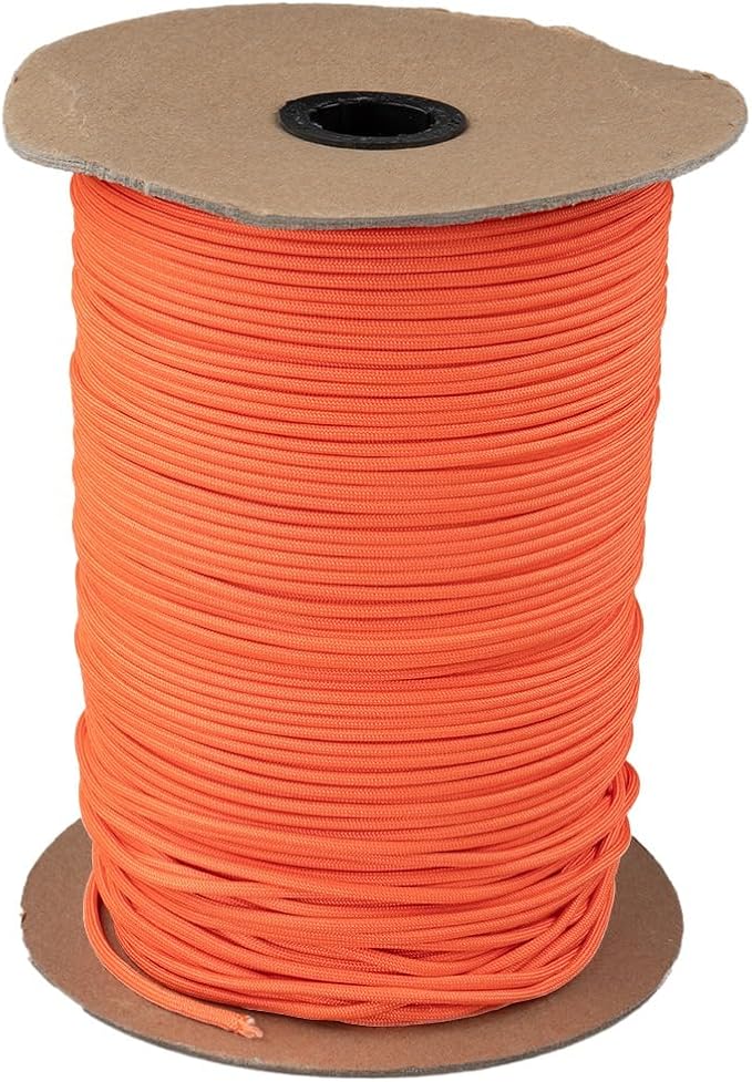 Paracord Planet Solid Color 550lb Paracord – 7 Strand Type III Nylon Cord for Indoor and Outdoor Tasks – Pumpkin (25 ft)
