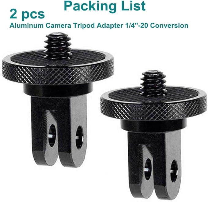 Aluminum Camera Tripod Adapter 1/4"-20 Conversion Adapter Mounts Compatible with Gopro Action Cameras Insta360 and Other Standard 1/4 Accessories, Quarter Inch Mount Adapter (Type AA)