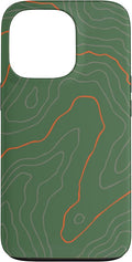 Backcountry Topo Guide Orange Lines Topographical Map Case for iPhone 13 Pro