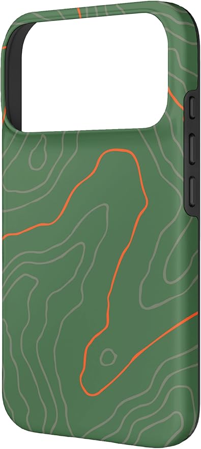 Backcountry Topo Guide Orange Lines Topographical Map Case for iPhone 17 Pro