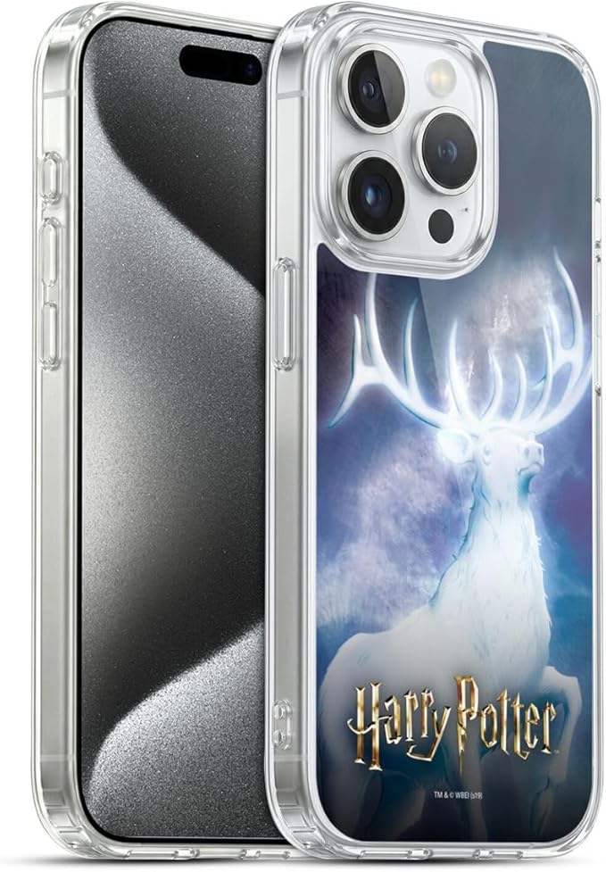 Head Case Designs Officially Licensed Harry Potter Stag Patronus Prisoner of Azkaban II Gel Case [Military Grade Protection] Compatible with Apple iPhone 15 Pro and Compatible with MagSafe