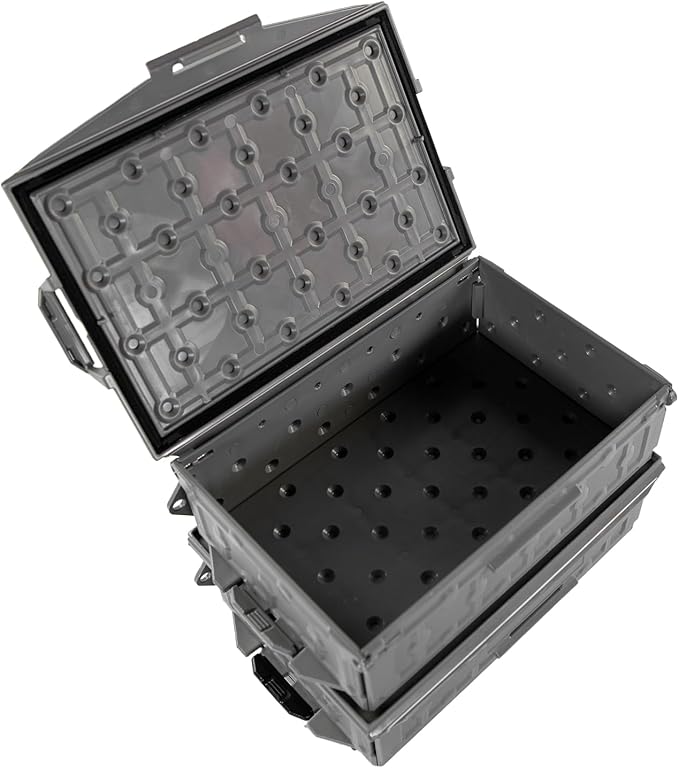 YakAttack TracPak Combo Kit – Battleship Grey | 2 Stackable Storage Boxes + Quick Release Track Base | Fits MightyMount, GearTrac & Kayak Tracks | Space-Saving Fishing Storage | Compact Kayaking Box