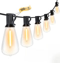 100FT Outdoor String Lights, Waterproof Patio Lights with Shatterproof ST38 Vintage Edison Bulbs, Connectable Outside Hanging Lights for Backyard, Porch, Deck, Balcony, Garden, 2700K Dimmable