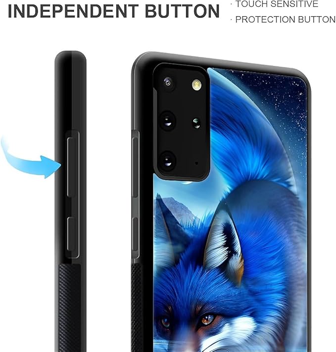 for Samsung Galaxy S20 Plus Case, Snowy Mountain Fox Lake Pattern Graphic Design Girl Boy Soft Silicone Hard Acrylic Shock Protection for Samsung Galaxy S20 Plus