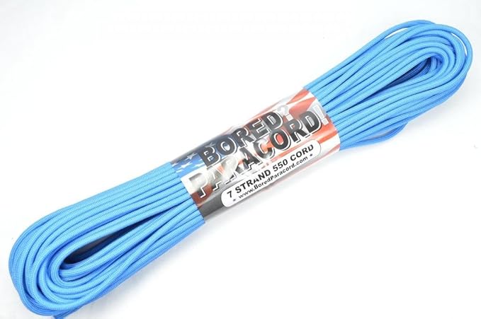 BORED? PARACORD! 550 lb Paracord – Ideal for Crafting, DIY Projects, Camping, Military & Active Outdoors – 300+ Colors – Tactical Parachute Cord Type III – Strong - Colonial Blue 50 Feet