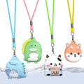 4-Pack Cute Case for AirTag 2/1 Necklace Design, Waterproof Air Tag Necklace Soft Silicone Protective Air Tags Holder with Key Ring