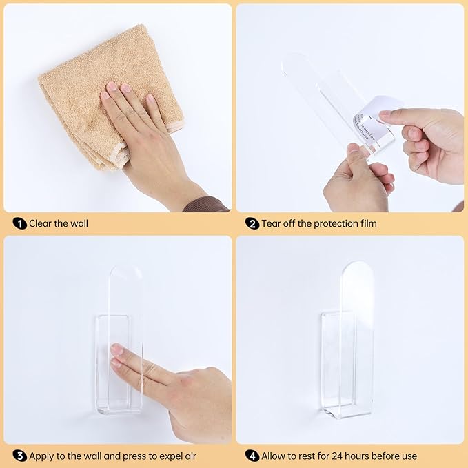 PAVSTINE Acrylic Hat Hook for Wall, 2 Pack Hat Organizer for Baseball Cap, No Drilling Strong Adhesive Hat Rack, Multi-Purpose Sticky Hat Storage Hat Hangers for Wall, Door, Closet, Display, Clear