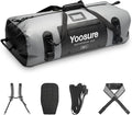 80L Waterproof Duffel Bag Motorcycle Dry Bag Backpack, Waterproof Zippered Bags with Backpack Spacer Pad for Kayaking Rafting Boating Canoeing Camping Paddle Beach (Grey)
