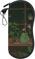 Glasses Case Sunglasses Eyeglass Soft Case Zipper Light Neoprene Pouch with Metal Belt Clip Aesthetic Cute Women Men