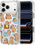 MOSNOVO for iPhone 17 Pro Max Case, Shockproof Military-Grade Protection 6.6ft Drop Tested, Camera Control, Clear Phone Case for iPhone 17 Pro Max, Capybara Land Design