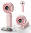 Peiyuu Handheld Portable Fan, 4000mAh USB Rechargeable Personal Fan, 180° Foldable Mini Desk Fan with 6 Wind Speed, LCD Digital Display, Lanyard as Neck Fan, Ultra Quiet
