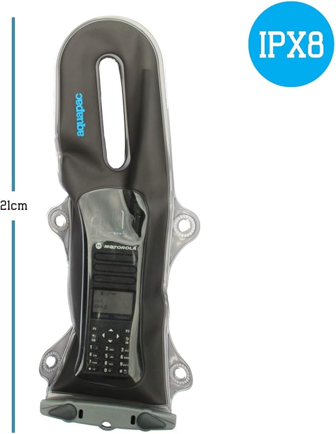 Aquapac Waterproof Pro Harness VHF Radio Case, 2 Way Radio Pouch, Carry Cord, Shoulder Strap, 3 Colours, Made in The UK, 5 Year Warranty, Eco Friendly, Professional