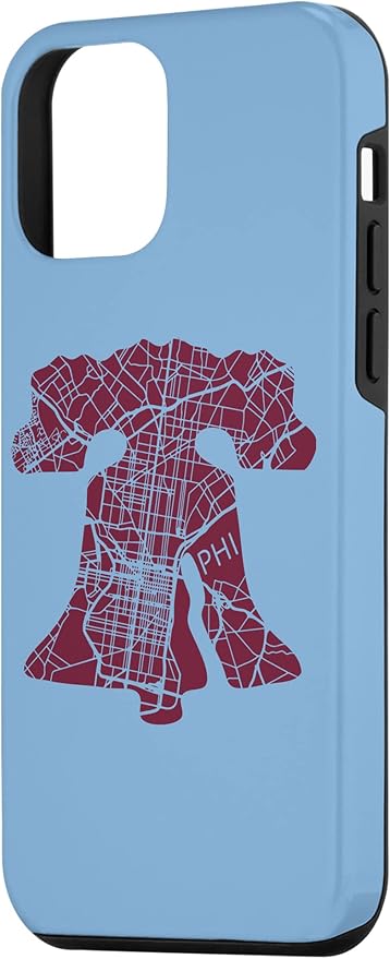 Philadelphia Street Map Liberty Bell Vintage Maroon Philly Case for iPhone 12 mini