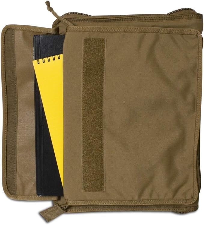 Tactical Notebook Covers Tactical Admin Notebook Cover System | Zippered Map Case | Fits US Standard Size Paper 8.5” x 11” & A4 Notebooks | Durable Field Organizer (Coyote Brown)