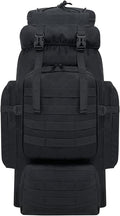 80L Hiking Backpack Men Camping Backpack, Waterproof MOLLE Military Tactical Rucksack, Large Capacity Assault Pack for Outdoor Survival, Trekking, Travel (Black)
