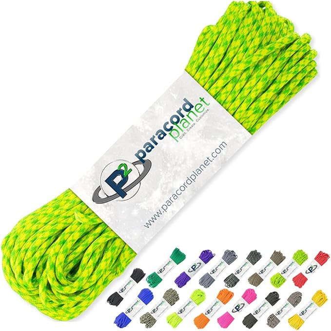 Paracord Planet 100' Hanks Parachute 550 Cord Type III 7 Strand Paracord Top 40 Most Popular Colors