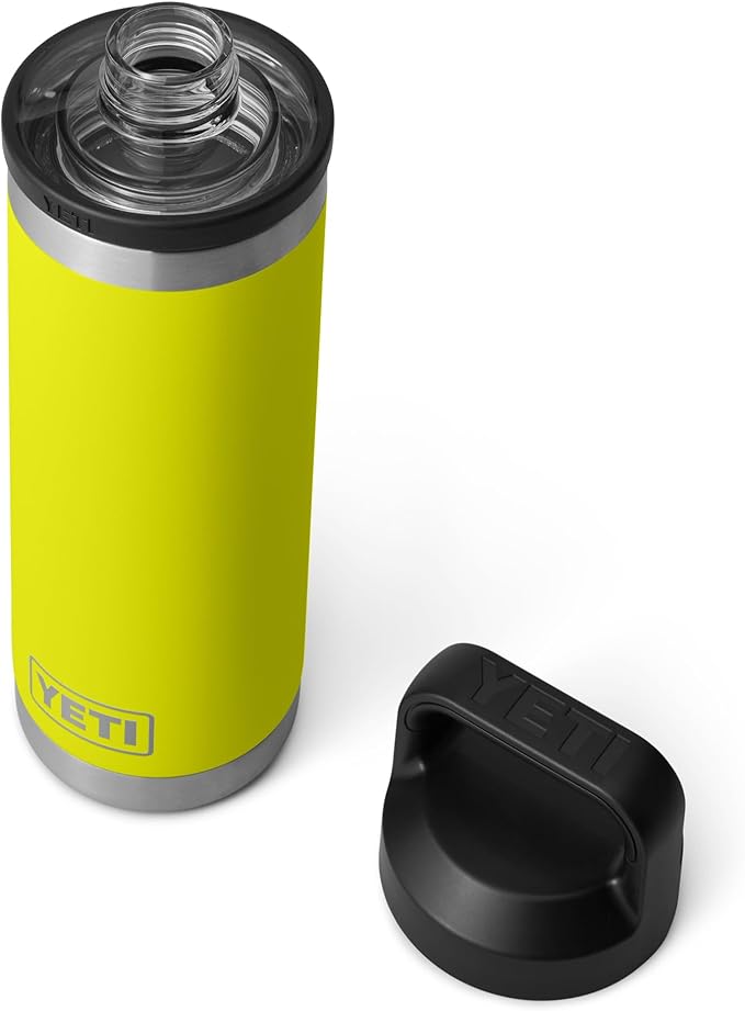 YETI Rambler 18 oz Bottle, Leakproof, Vacuum Insulated, Stainless Steel with Chug Cap, Firefly Yellow