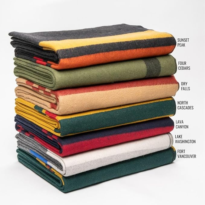 Arcturus Rainier Wool Blanket, Warm, Thick, Washable Wool Blanket for Home, Outdoors, Camping, Tailgates, Picnic, Hunting, Travel & Emergency Kits, Twin Size, 4.5 lb, Fort Vancouver