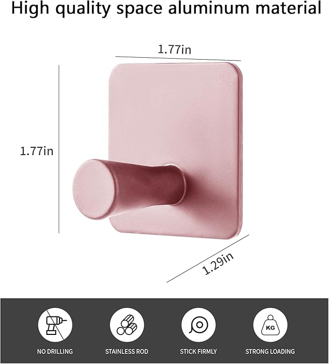 Paoli Heavy Duty Self Adhesive Hooks - Sturdy self Adhesive Hooks for Home, School and Office Easy to fit and Remove(4PC)