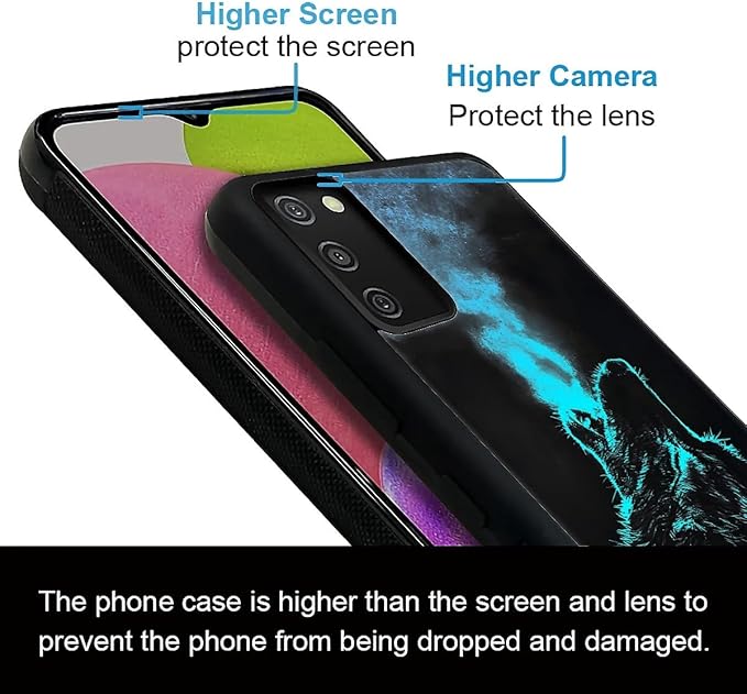 for Samsung Galaxy S20 FE Case, Blue Breathing Wolf Pattern Graphic Design Girl Boy Soft Silicone Hard Acrylic Shock Protection for Samsung Galaxy S20 FE