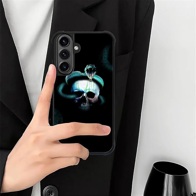 for Samsung Galaxy S26 Plus Case,Graphic Design for Girl Boy Soft Silicone Hard Acrylic Shock Protection Designed for Samsung Galaxy S26 Plus Skeleton Winding Snake Pattern