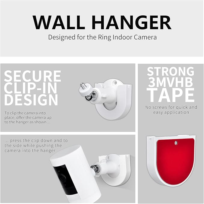 2pack Strong Adhesive Wall Mount +Adjustable Indoor/Outdoor Security Wall Mount Compatible with Arlo Pro/Pro 2/Pro 3/Ultra/Ultra 2,Ring Indoor Cam(1st Gen) , eufyCam E/2C