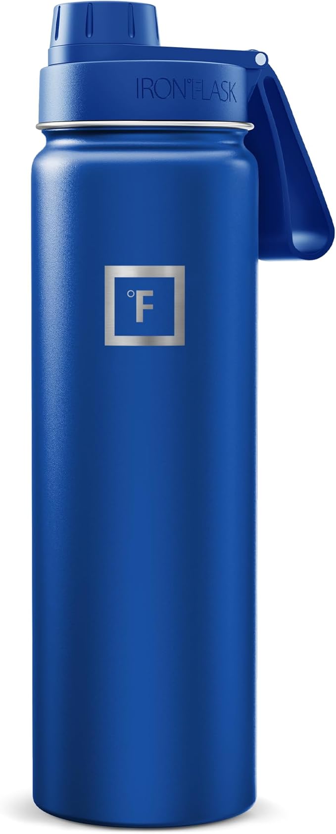 IRON °FLASK Camping & Hiking Hydration Flask with Spout, Wide Mouth Insulated Stainless Steel Sports Water Bottle - Twilight Blue 24 oz - Spout (1 Lid)