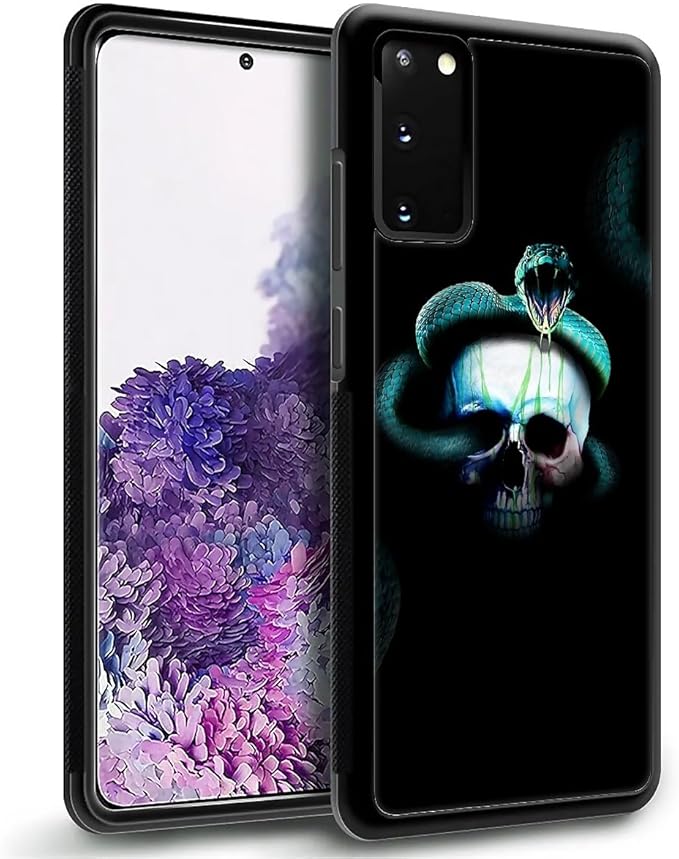 for Samsung Galaxy S20 Case, Skeleton Winding Snake Pattern Graphic Design Girl Boy Soft Silicone Hard Acrylic Shock Protection for Samsung Galaxy S20