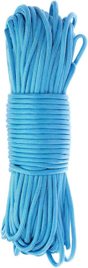 Paracord Planet Solid Color 550lb Paracord – 7 Strand Type III Nylon Cord for Indoor and Outdoor Tasks – Light Blue (100 ft)