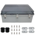 MAKERELE Clear Waterproof Boxes for Outdoors IP67 Large Outdoor Electrical Junction Box with Hinged Cover with Mounting Plate and 1" NPT*2(20"*16.1"*7.9")
