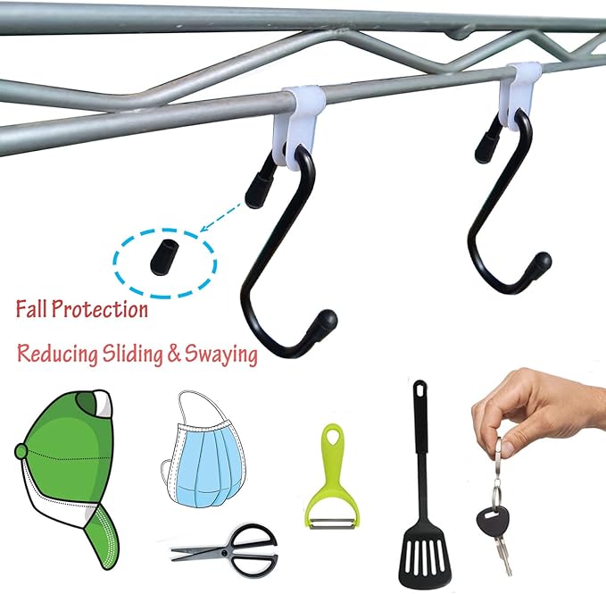 Anti Drop Wire Shelving S Hooks Metal Rack Hangers Untensil Hanging Hooks Shelves, Accessories Hangers (Shape A)