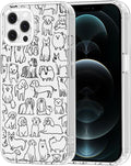 MOSNOVO Case for iPhone 12 & iPhone 12 Pro, [Buffertech 6.6ft Military-Grade Drop Protection] [Anti Peel Off Tech] Clear TPU Bumper Phone Case Cover Design - Doodle Dog