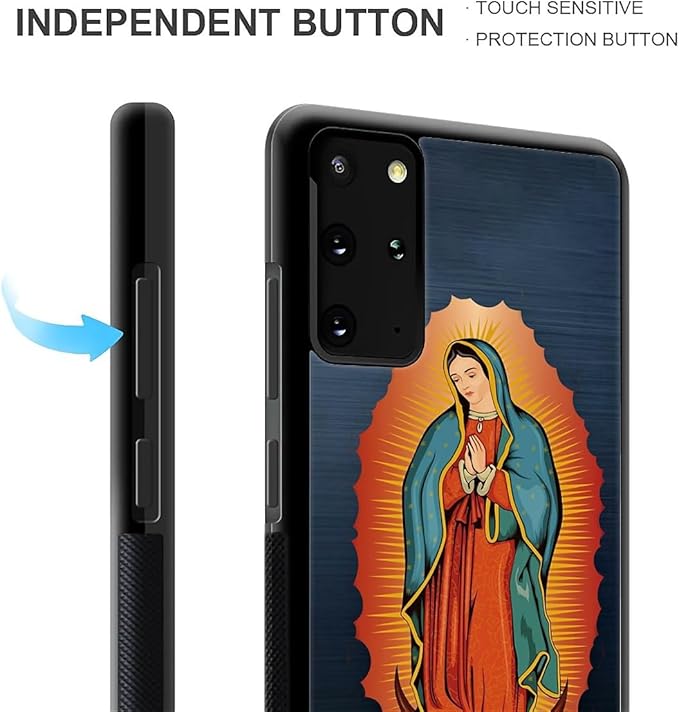 for Samsung Galaxy S20 Plus Case, Red Virgen Guadalupe Pattern Graphic Design Girl Boy Soft Silicone Hard Acrylic Shock Protection for Samsung Galaxy S20 Plus